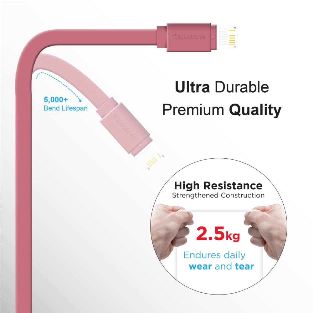 Gigastone ?5-Pack? Charging Cable for Apple Lightning Devices, 3ft Fast Charge 12W, Compatible with iPhone, iPad, Charging only, Data Sync not…