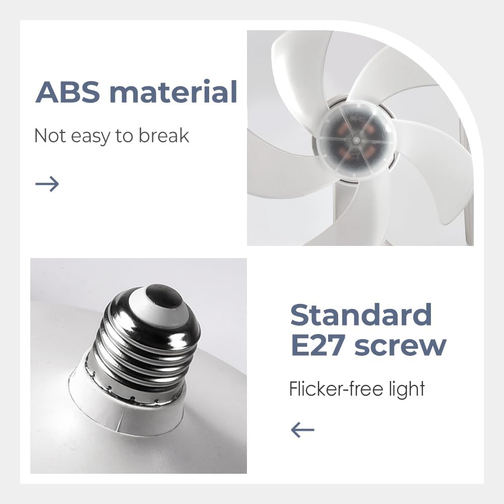 2-in-1 LED Ceiling Fan Light E26 E27, Remote 3 Speeds 3 Color Temp