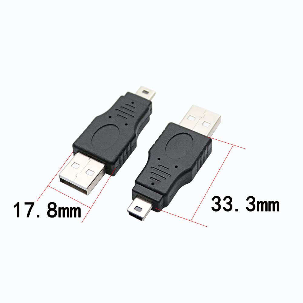 rgzhihuifz USB 2.0 Type a Plug to Mini USB Male Adapter 3-Pack