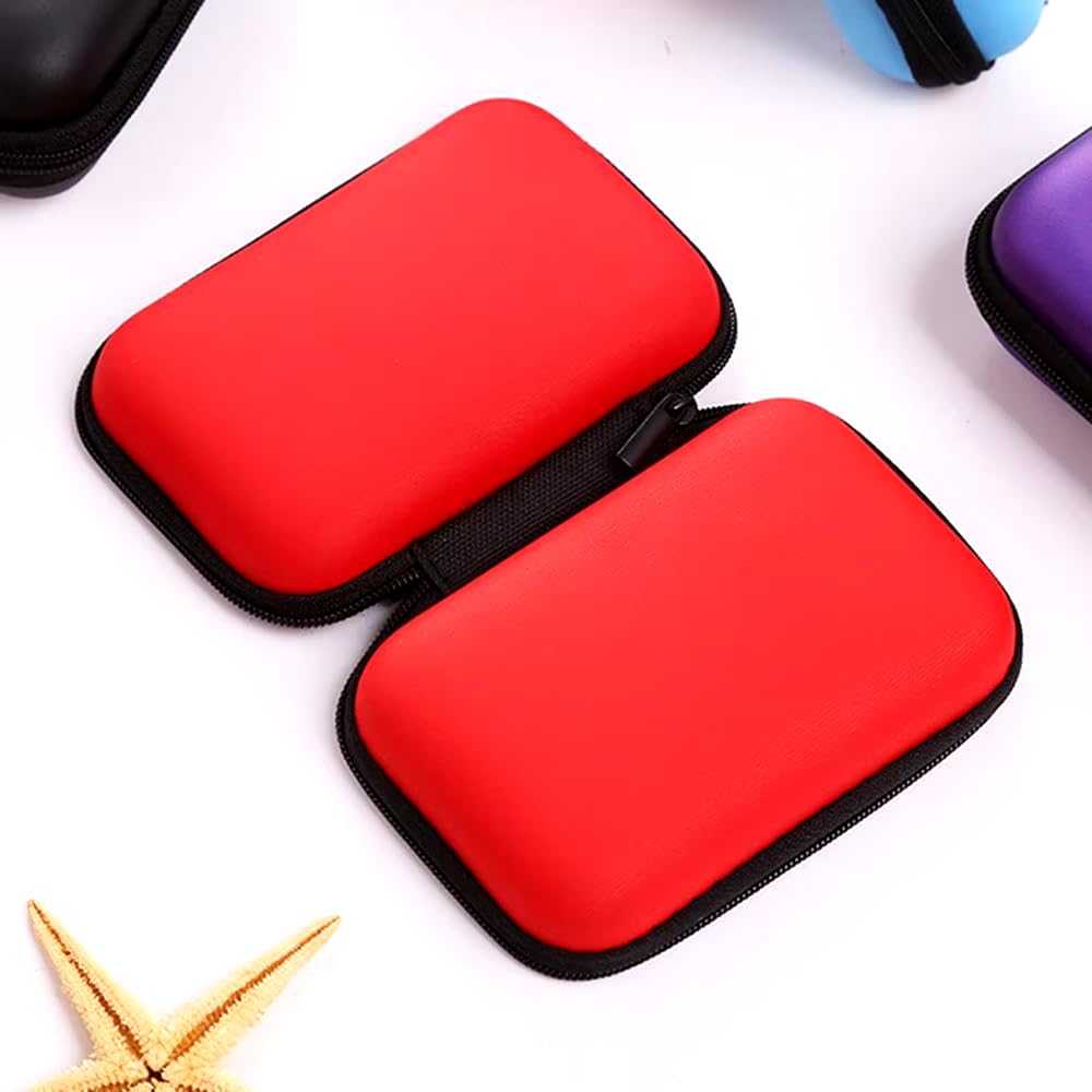 SquEqu 2 Pack Hard Drive Carrying Case 2.5 inch HDD SSD External Drive Storage Bag Organizer Hard EVA Cover Zipper Pouch for Canvio Basics Western