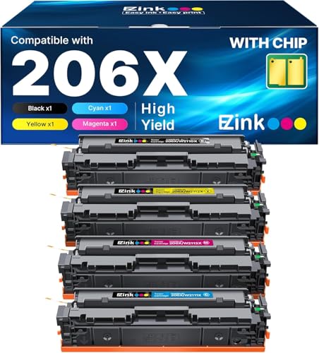 E-Z Ink 206X Toner Cartridges 4 Pack for HP M283fdw M283cdw M255dw