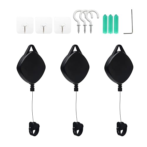 CALIDAKA VR Cable Management 3Packs Retractable Ceiling Pulley System Compatible with Oculu-s Rift S/Ps Vr/Viv E for Oculu-s Ques-t 2 VR Accessories