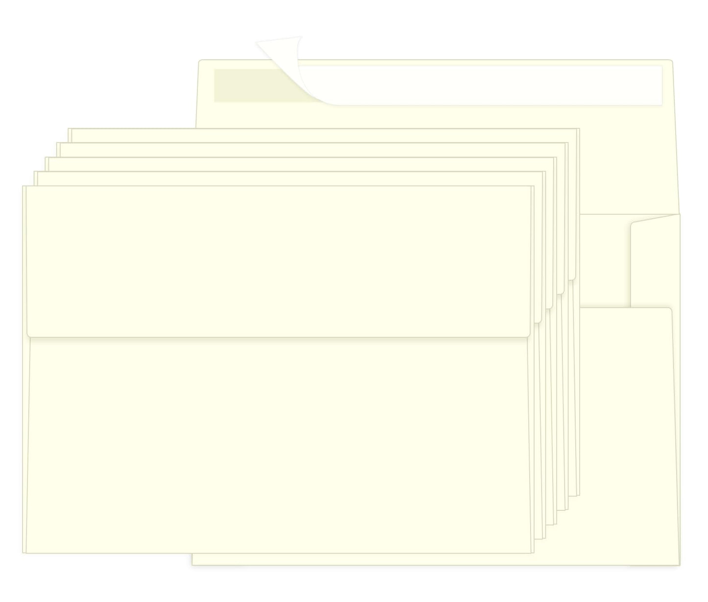 Ouzoustate 100 Packs Cream 4x6 Envelopes for Invitation Card, A6 Small Envelopes Self Seal for Wedding Birthday Party Baby Shower