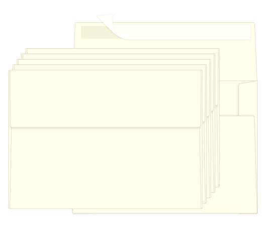 Ouzoustate 100 Packs Cream 4x6 Envelopes for Invitation Card, A6 Small Envelopes Self Seal for Wedding Birthday Party Baby Shower