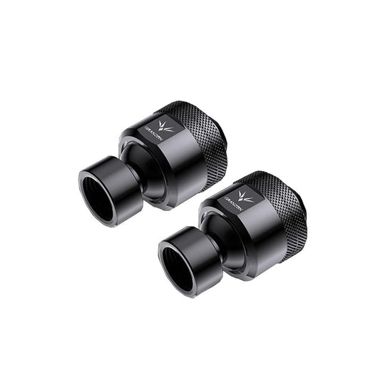 GRANZON 2-Pack G1/4" Male to Female Extender Connector 90°/45°Rotary Elbow Enhance Multi-Direction Rotary Fittings for PC Water Cooling System (Black)