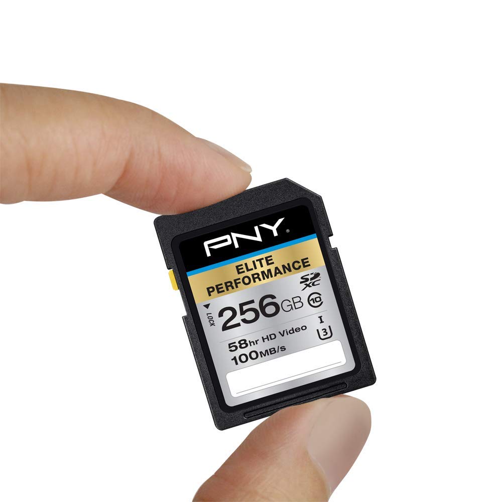 PNY 256GB Elite Performance Class 10 U3 SDXC Flash Memory Card - 95MB/s Read, Class 10, U3, 4K UHD, Full HD, UHS-I, Full Size SD