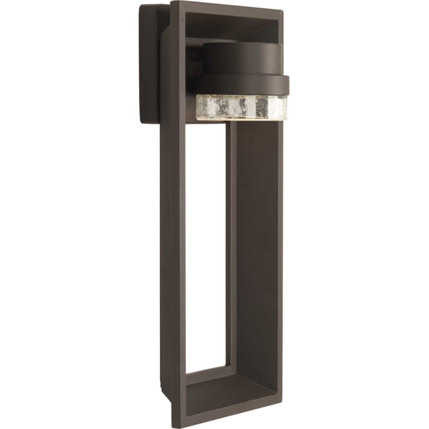 Progress Lighting Z-1010 LED Collection 1-Light Clear Seeded Glass Modern Outdoor Wall Lantern Light Architectural Bronze