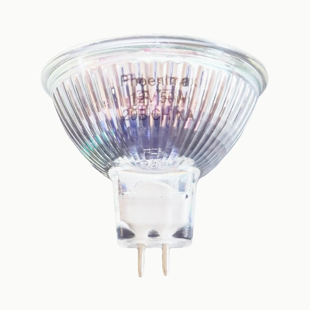 Phoenimax 6PCs MR16 12V 50W EXN High Output 800LM Halogen Bulb GU5.3 Pin Base, 2-Inch 38° Beam Angle, UV Stop Tempered Glass Cover, Dimmable Spot