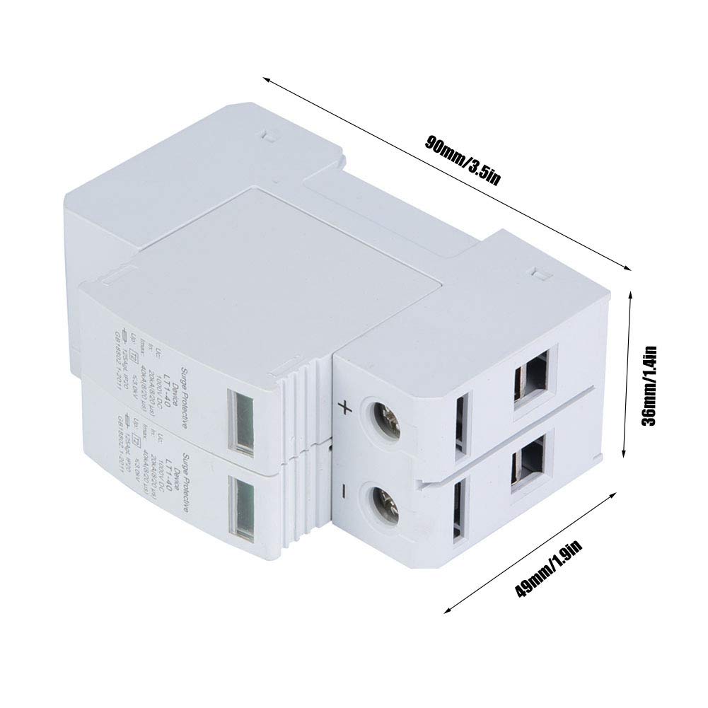Voltage Arrester Device, 2P Protective Device DC Photovoltaic Protector Low-Voltage Arrester 3.0KV (2P40KA)