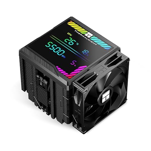 Thermalright Peerless Assassin 140 Digital Black CPU Cooler, Double PWM Fans with 1850RPM Speed, Support Intel