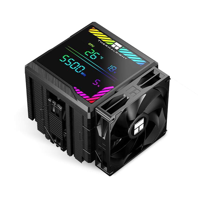 Thermalright Peerless Assassin 140 Digital Black CPU Cooler Air with 6 Heatpipes, Magnetic Display Board Top Cover,Heatsink CPU Cooler, for AM4/AM5