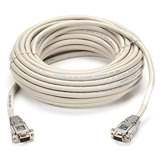 Black Box RS232 Shielded Null Modem Cable w/Metal Hoods DB9F/F 15Ft.