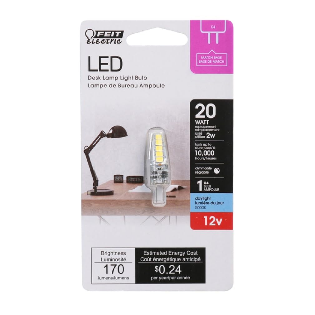 Feit BP20G4/850/LED 170 LUMENS 5000K DIMMABLE, 12V