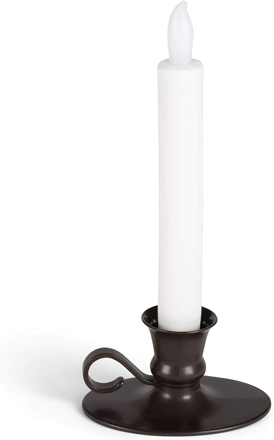 Mark Feldstein & Associates LED Taper Classic White 8 inch Acrylic Christmas Flameless Candles Set of 6 with Timer