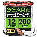 GEARit 12 Gauge Speaker Wire - 200ft, Flexible Speaker Cable with Polarity Markings & Foot Markers,12/2 Conductor Audio Cable for Home Theater, Car