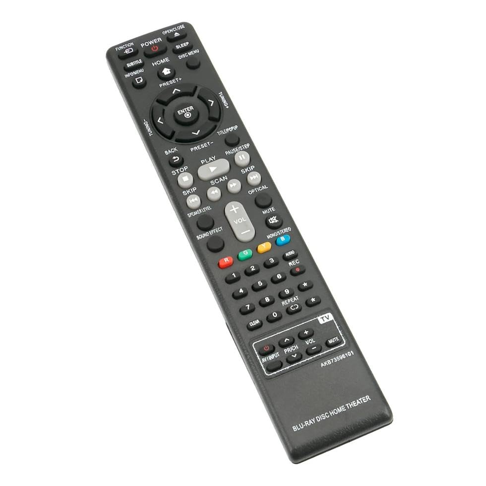 AKB73596101 Remote Control for LG Blu-Ray DISC DVD Home Theater Cinema System in Living Rooms or Rooms, No Programming or Pairing Needed, Replacement