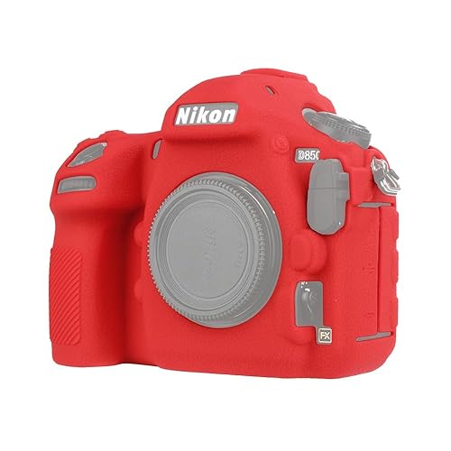 STSEETOP Camera Case for Nikon D850 - Silicone Protective DSLR Skin Cover, Detachable Cage, Shockproof, Dustproof (Red)