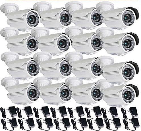 VideoSecu 16 Pack Built-in 1/3'' Effio CCD Security Cameras 700TVL Home CCTV Video IR Zoom Bullet Outdoor Day Night 4-9mm Zoom Focus Lens 42 Infrared
