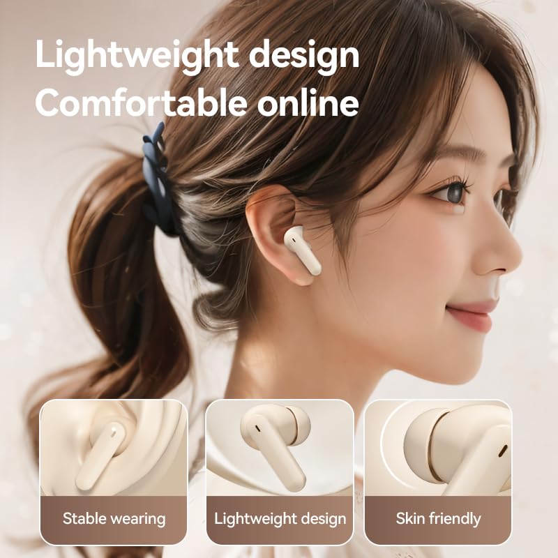Wireless Earbuds, Bluetooth 5.4 Headphones Stereo Bass with Noise Cancelling Mic, Playtime in Ear Ear Buds with LED Power Display Charging Case, IPX7…