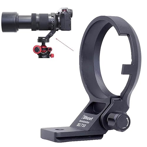 iShoot Lens Collar Tripod Mount Ring Socket Compatible with Panasonic Lumix S 70-300 f/4.5-5.6 Macro OIS, Metal Lens Support Holder Bracket Bottom is