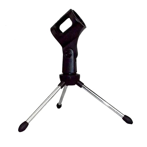 ChromaCast Super Lightweight Collapsible Desktop Microphone Tripod Stand with Mic Clip, Desk CC-TDMIC