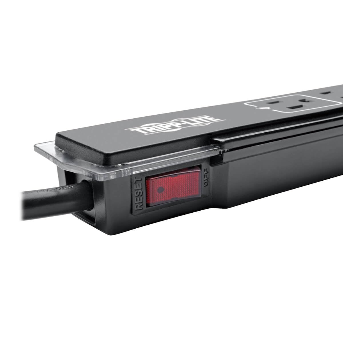 Tripp Lite 6 Outlet Surge Protector Power Strip, Black, 6ft Cord, Tel/Fax/Modem Protection, Right-Angle Plug, Lifetime Manufacturer's Guarantee & $75K