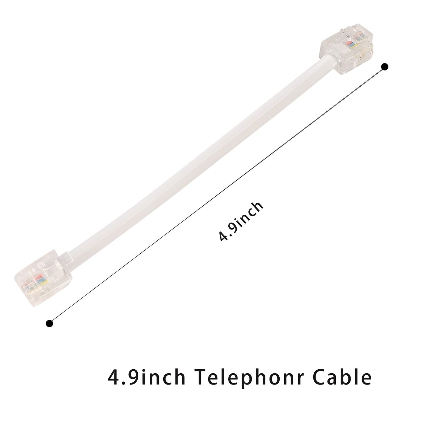 Vthahaby Phone Line Splitter,Telephone Splitter,with RJ11 6P4C Plugs,Suitable for Telephone,Fax Machine,White 3-Pack
