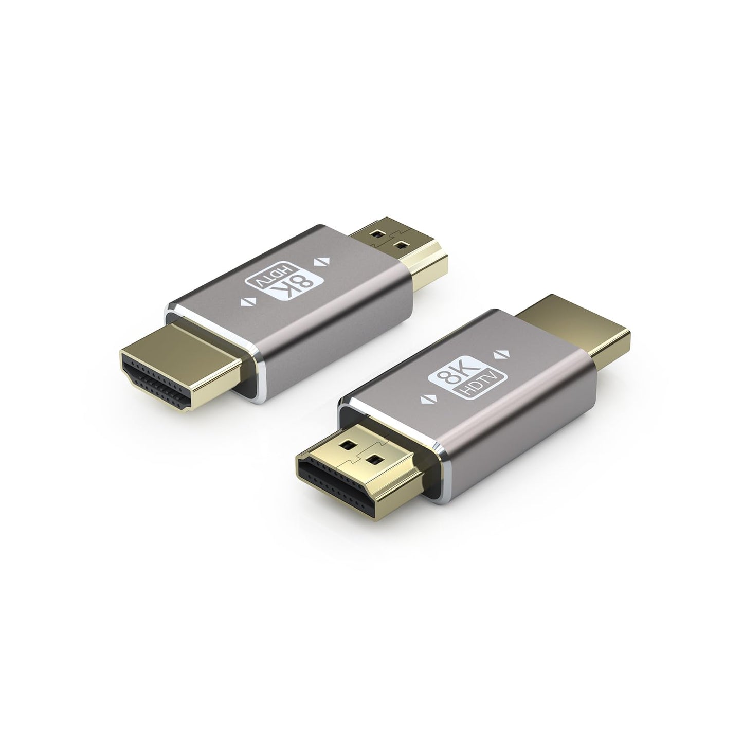 SOMDARHK 8K HDMI Adapter Male to Male 2 Pack, HDMI Connector Gold Plated HDMI 2.1 Adapter 180 Degree, 8K@60Hz Compatible with Laptop, Monitor