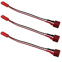 Yiqigou 3pcs Deans T Male Female Plug Connector to JST Male Female Plug Connector Adapter Cable Wire Lead with 10cm 20AWG Wire (Deans Female to jst