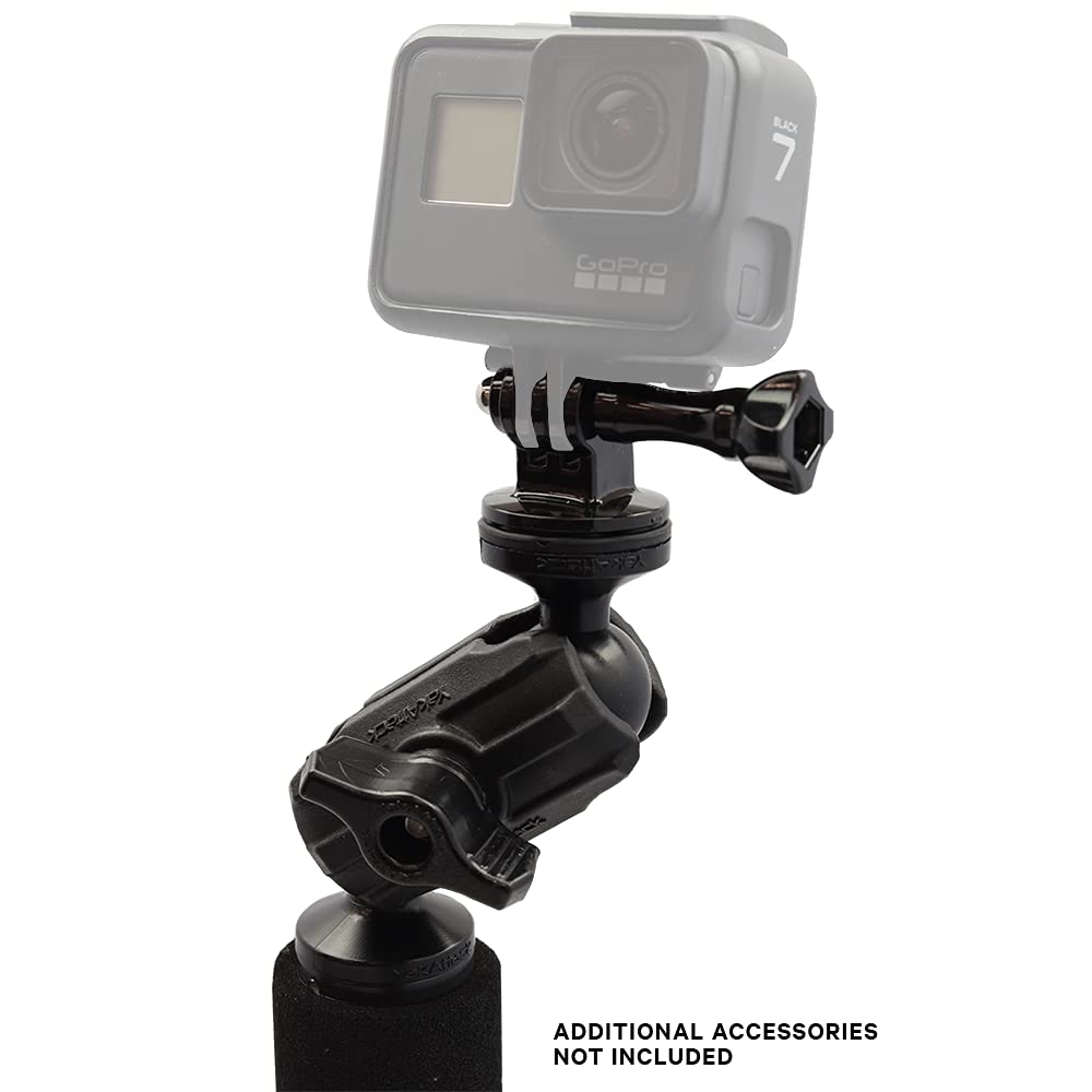 YakAttack Boomstick Pro Camera Mount | 51.5" Floating Aluminum Pole with LockNLoad Base | Includes GoPro & 1/4-20 Camera Attachments | 360° Rotation |