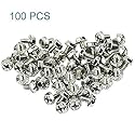 Maxmoral 100pcs Toothed Hex 6/32 Screw 6-32 Computer PC Case Hard Drive Motherboard Mounting Screws