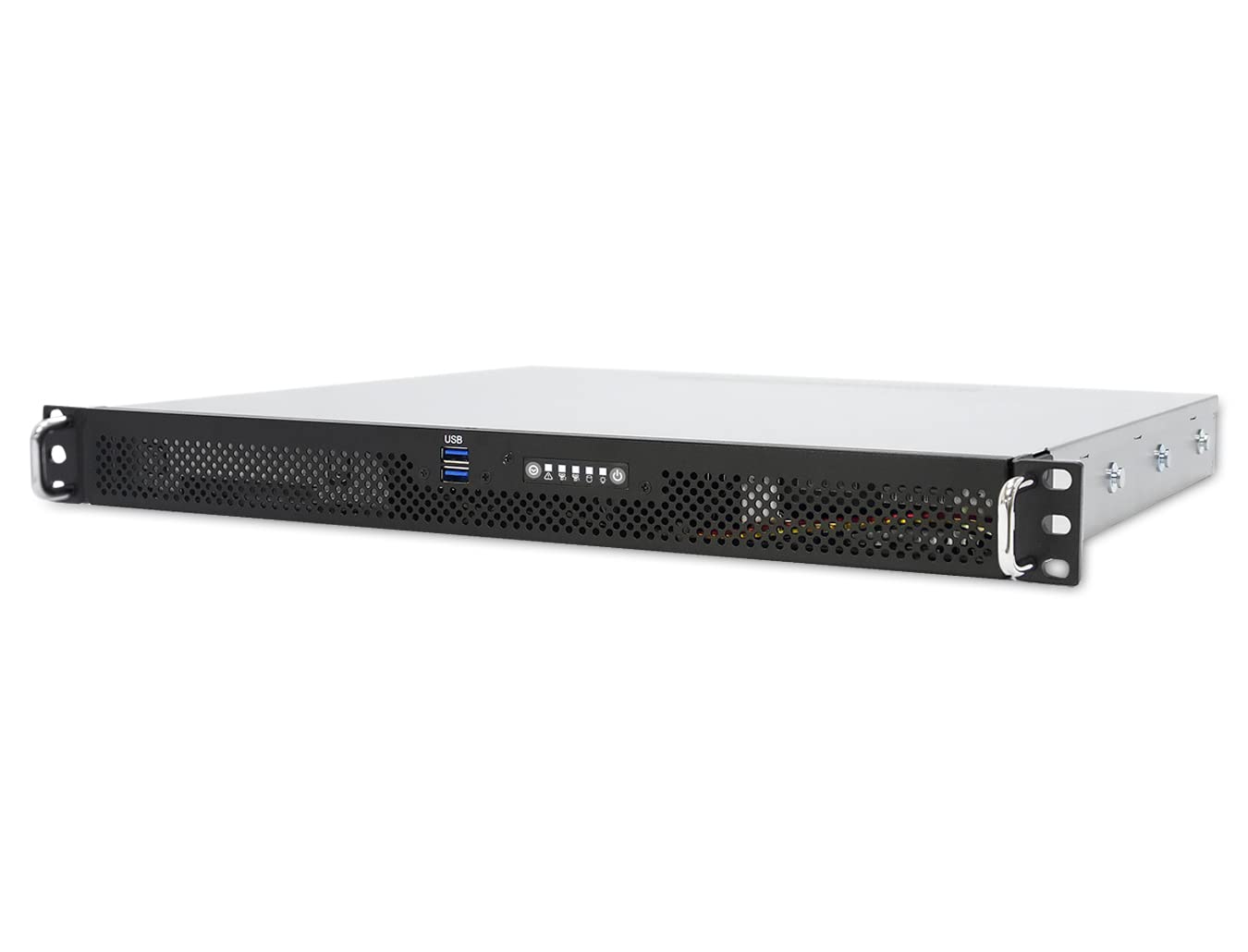 AIC XE1-1E001-04 is an Entry-Level 1U Appliance Chassis with 15” Depth, up to ATX, Internal: 2X 3.5 + 2X 2.5 7mm, Front: 2X USB 3.0, 3X 4028mm Fan, 1x
