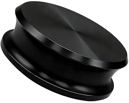 Pancosmy Black Record Weight Stabilizer 11oz Low Profile Design Vinyl LP Disc Turntable Weight Clamps for Record Player with Soft Base Pad