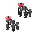 Kayulin Crab Clamp Holder with 1/4" Screw Adapter for Studio Flash Light Camera Tripod (Black, 2 Pieces)