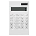 Slim Calculator, 12-Digit Electronic Calculator Lightweight Design Solar and Battery Powered White for Office and Student Use