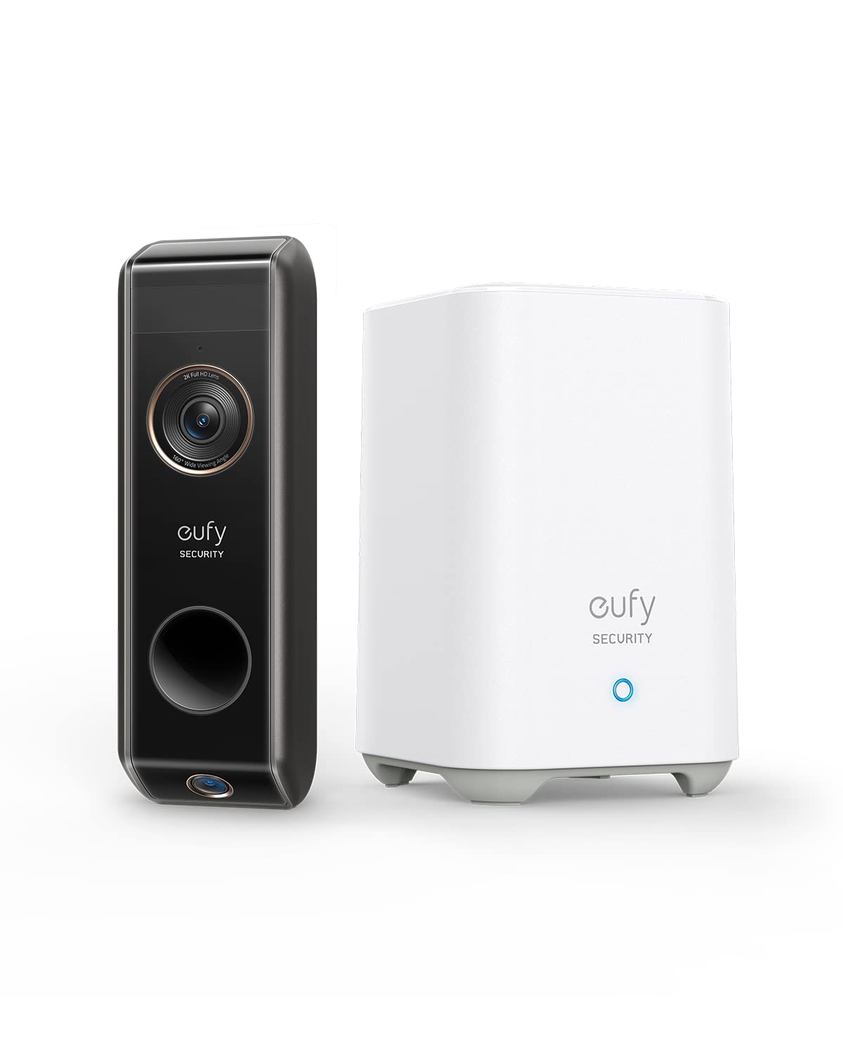 eufy Security Video Doorbell Dual Camera (Battery-Powered) with HomeBase, Wireless Doorbell Camera, Dual Motion and Package Detection, 2K HD, No
