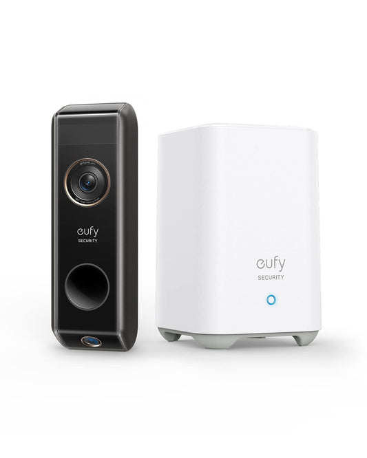 eufy Security Video Doorbell Dual Camera (Battery-Powered) with HomeBase, Wireless Doorbell Camera, Dual Motion and Package Detection, 2K HD, No