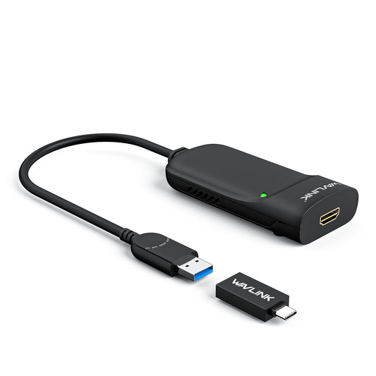 WAVLINK USB 3.0/USB C to HDMI Universal Video Adapter, Displaylink HDMI Adapter Supports up to 6 Monitor, Compatible with Windows 11/10, MacOS (M1-M5