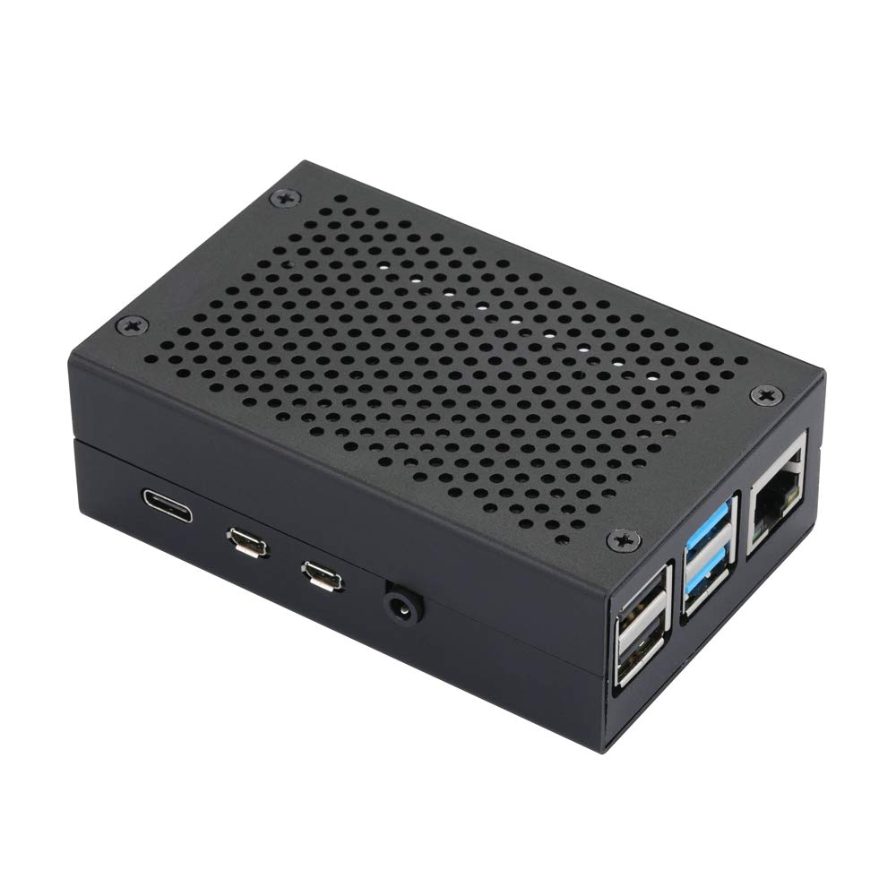 Raspberry Pi 4 Case RPI 4 Aluminum Case RPI 4B Metal Shell Black Enclosure for RPI 4 Model B (Black)