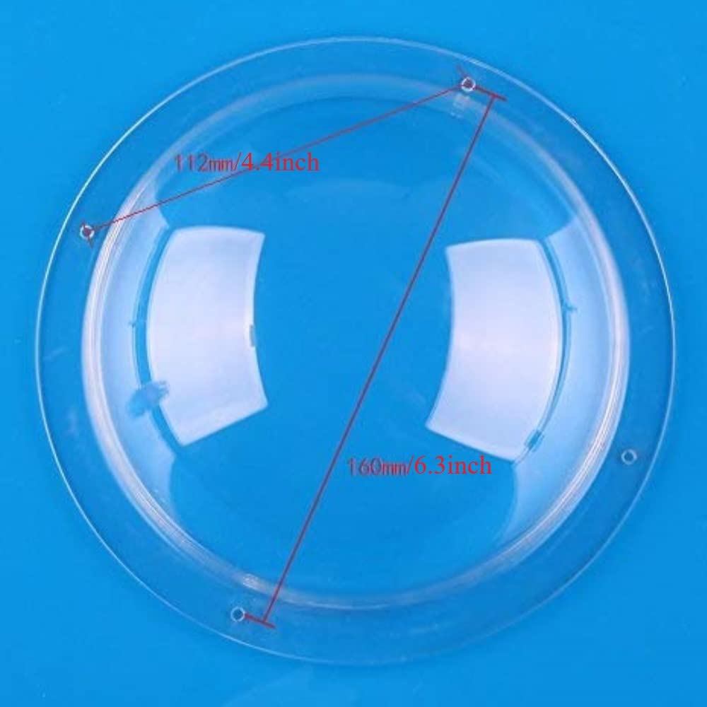 Ricrrover Diameter 6 Inch/150mm w/4 Holes Clear Acrylic Dome Flange Clear Plastic Hemisphere Indoor/Outdoor CCTV Replacement Clear Dome Camera Cover