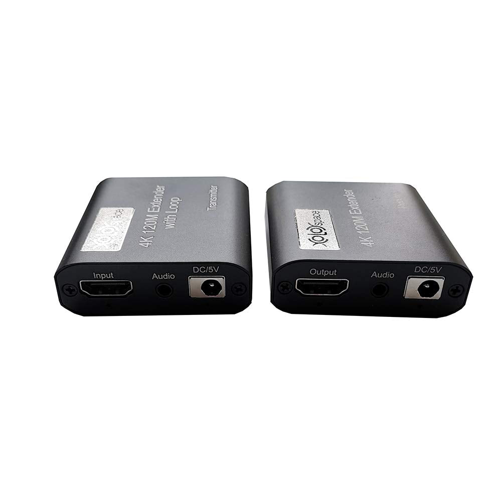 XOLORspace EX120 393ft 4K 30HZ HDMI Extender Over CAT6 with Loop Out/Transparent Transmission with Zero delay and Zero Compression
