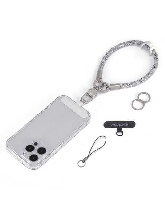 project-cb Phone Wrist Strap 1,Tether Tab 2,Phone Wristlet,Lanyard Wrist Strap,Key Holder,KeyChain,KeyRing×2(FoggyBlack-S)