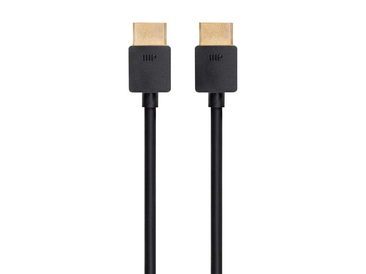 Monoprice 8K Ultra High Speed Slim HDMI Cable - HDMI 2.1, 8K@60Hz, 4K@120Hz, 48Gbps, HDR, VRR, 2ft, Black