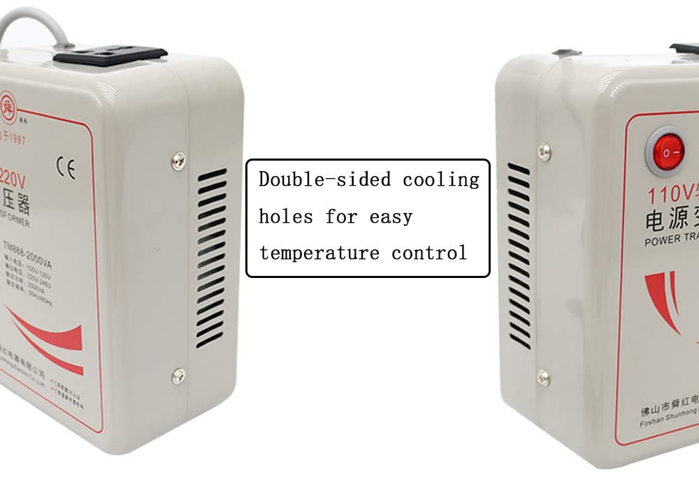 INTBUYING Inverter Step Up Voltage Converter 110v to 220v Transfomer Commercial Adapter 2000 W for Europe Asia Appliances Used in US