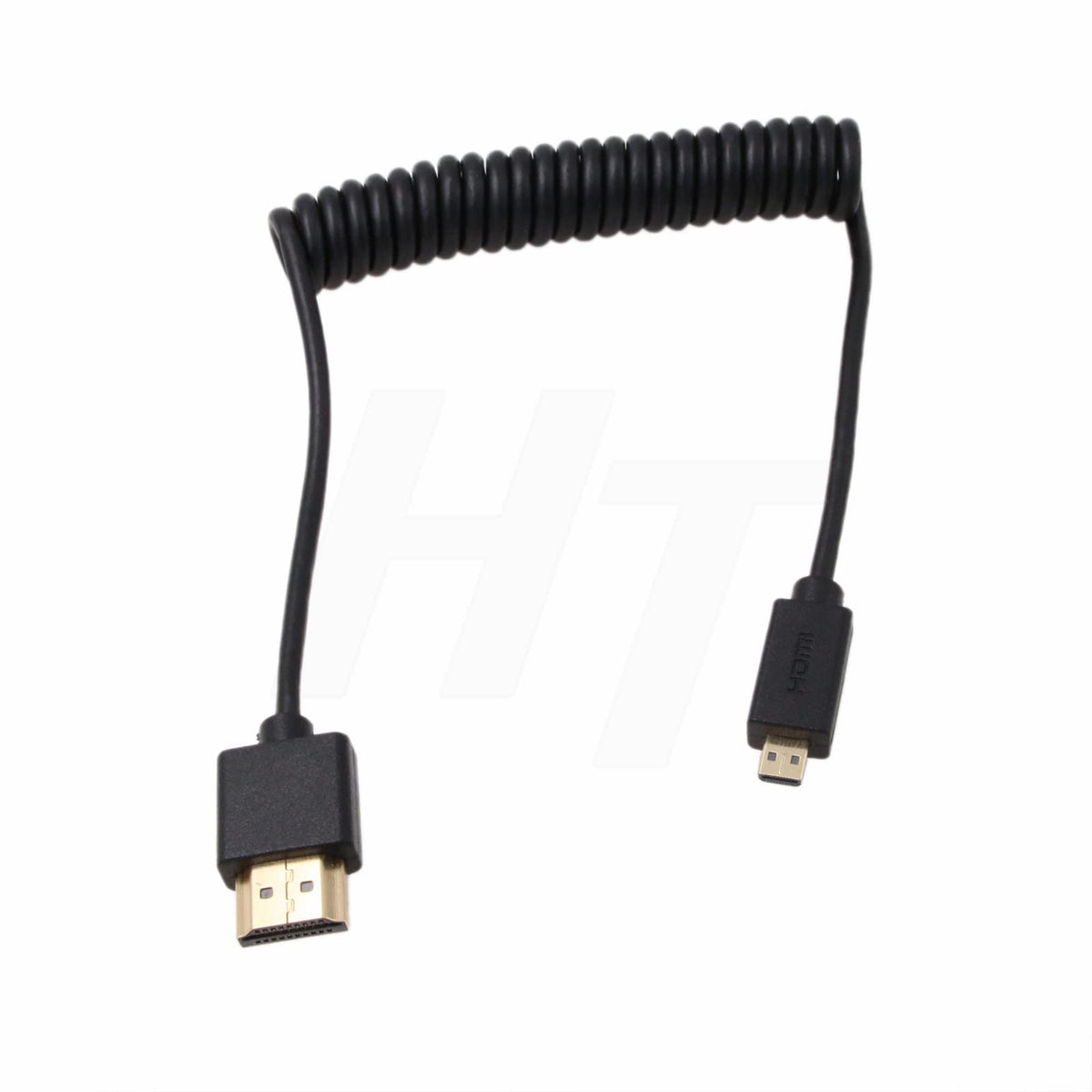 HangTon Coiled Thin Micro HDMI to HDMI 2.0 4K Cable for ZCAM E2 Sony Canon Panasonic Blackmagic Camera ATOMOS Portkeys Monitor