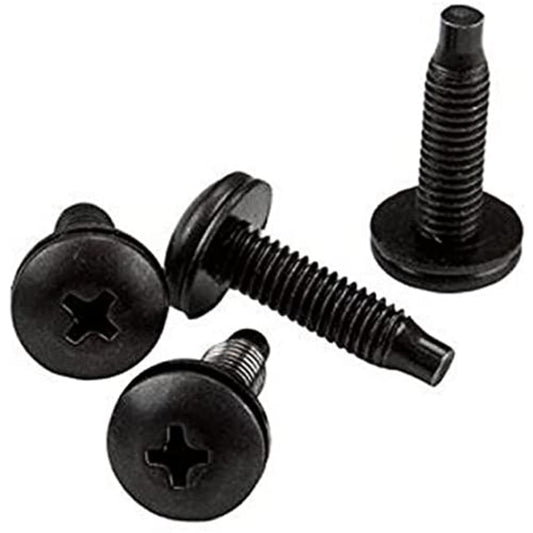 StarTech 50-Pack 10-32 19mm Rack Mounting Screws, 19in/10in, Black, TAA
