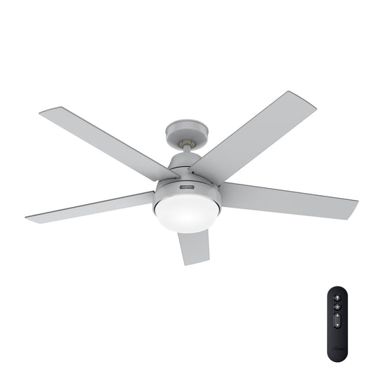 Hunter Fan 52 inch Indoor Ceiling Fan with Lights and Remote, Grey Ceiling Fan with 5 Blades for Bedroom, Living Room, Office, Kitchen (Renewed)