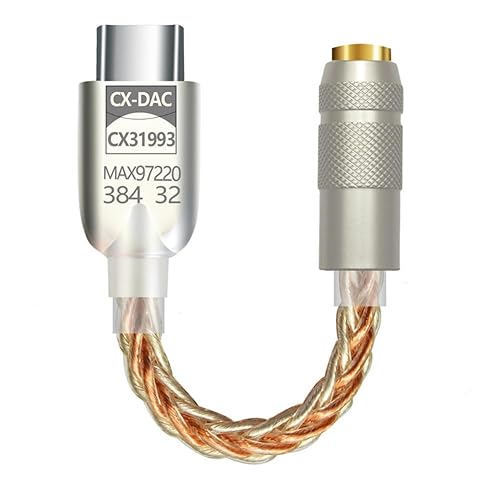 Girftu USB C to 3.5mm Sound Adapter with CX31993 MAX97220 Chip Type C Earphones Adapter DAC Cable for iPhone 15 Pro Max Plus, Galaxy S23 Ultra, S21