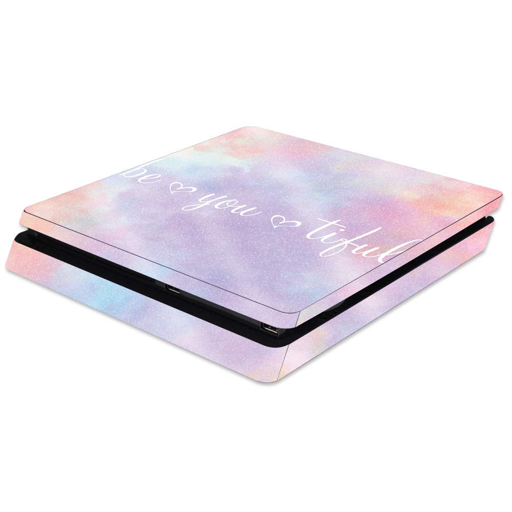 MightySkins Glossy Glitter Skin for Sony PS4 Slim Console - BeYouTiful | Protective, Durable High-Gloss Glitter Finish | Easy to Apply, Remove,