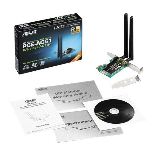 ASUS PCE-AC51 AC750 Wireless Dual-Band Pci-E Adapter